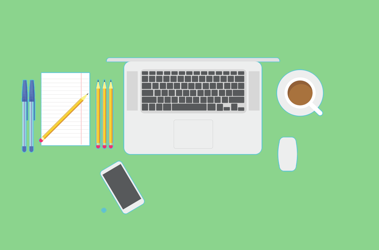 Grafik mit Computertastatur und Handy